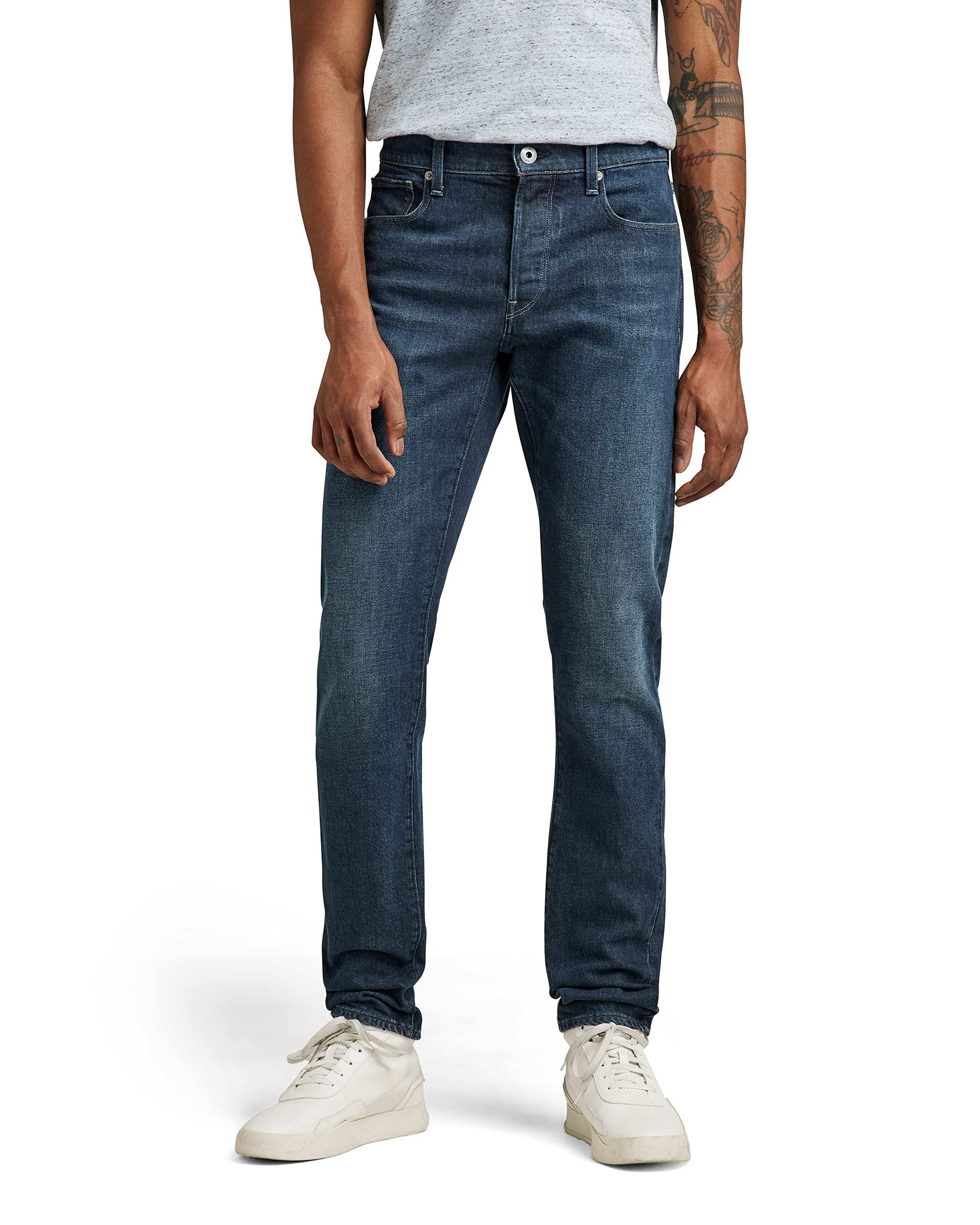 G-Star Men's 3301 Slim style Jeans, Blue (worn in deep teal 51001-D164-D325), 27W / 30L