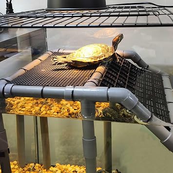 Large Turtle Basking Platform, Sturdy Standing Dock with Non-Slip Ramp