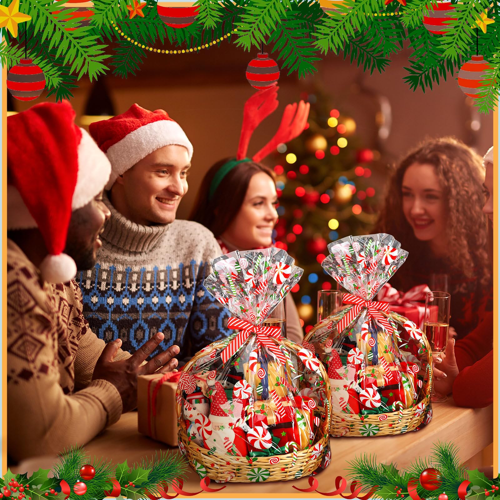 Amazon.com: Yexiya 30 Pcs Christmas Cellophane Gift Bags 24