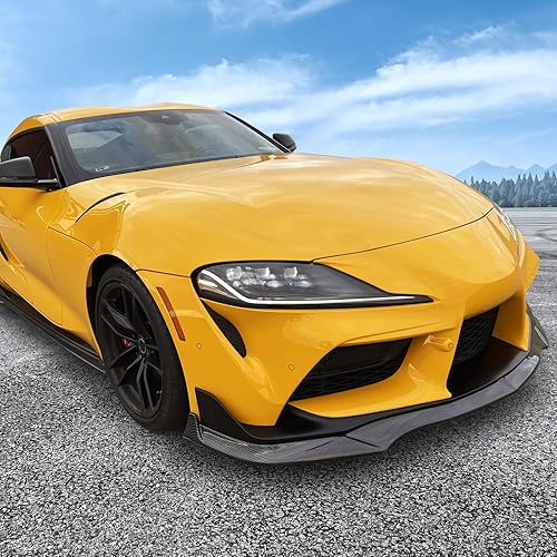 Miniatura 3 de FREEMOTOR802 Divisor de labio para parachoques delantero, compatible con Toyota GR Supra A90 2020-2024, impresión de fibra de carbono estilo IKON, 1