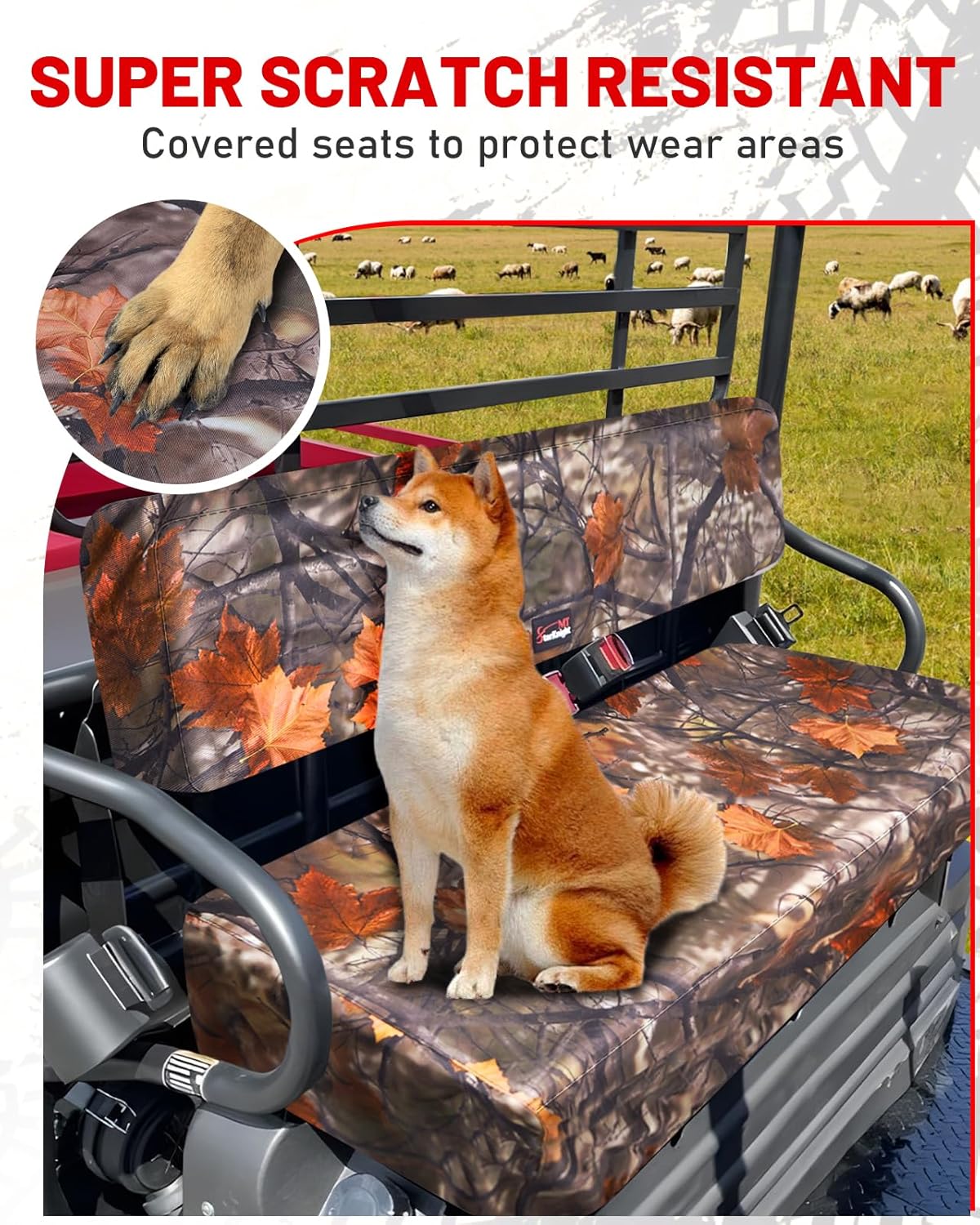 StarknightMT Mule 4010 Seat Cover UTV Mule Bench Seat Cover Compatible with Mule 4010 4000 3000 3010 2001 2023 2025 Maple Camouflage