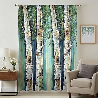 Vintage Trunk Sheer Curtains 45 Inches Long for Bedroom, Sage Green Leaf on Branch Wood Grain Light Filtering Privacy Drapes, Breathable Semi Sheer Short Window Treatment for Kitchen Cafe Bathroom