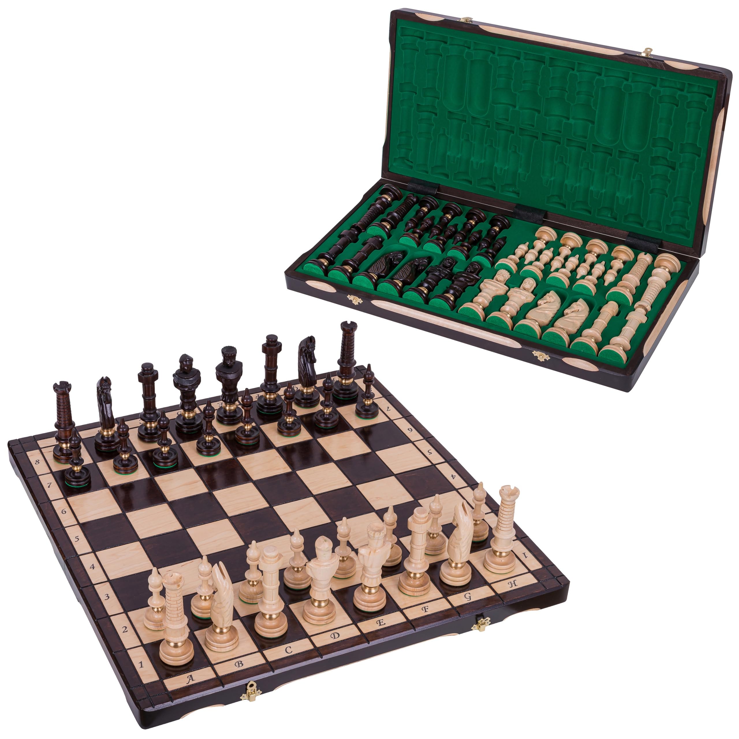 SQUARE - Scacchi in legno - ROYAL LUX - Classic - 65 x 65 cm - Scacchiera & I pezzi degli scacchi