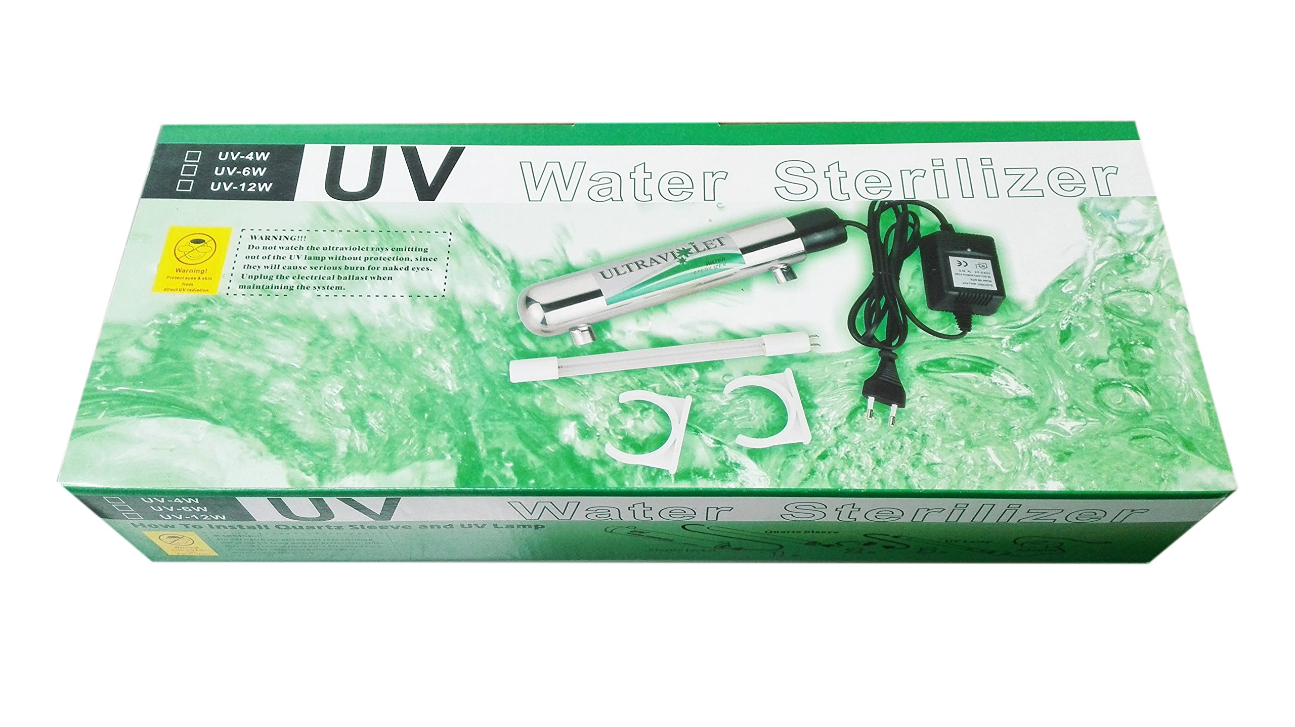 Depuragua - Kit Desinfección UV 6W | Acero Inox. duradero | Flujo 0.8 GPM | Esterilizador Agua sin Químicos | Compatible con Ósmosis Inversa, Filtro Grifo lampara ultravioleta