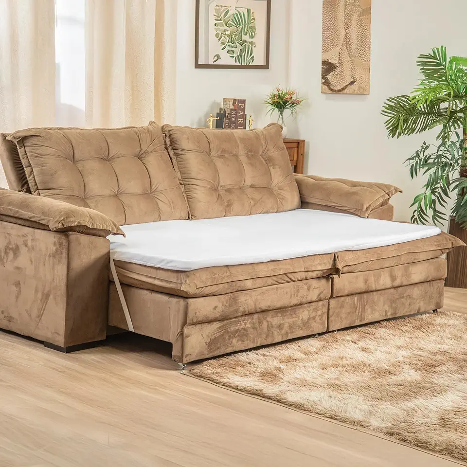 Pillow-Top para Sofá | Espuma D18 Alta Densidade | 2 Módulos + Capa Removível Lavável | Conforto Premium & Estilo para Sala (Branco)