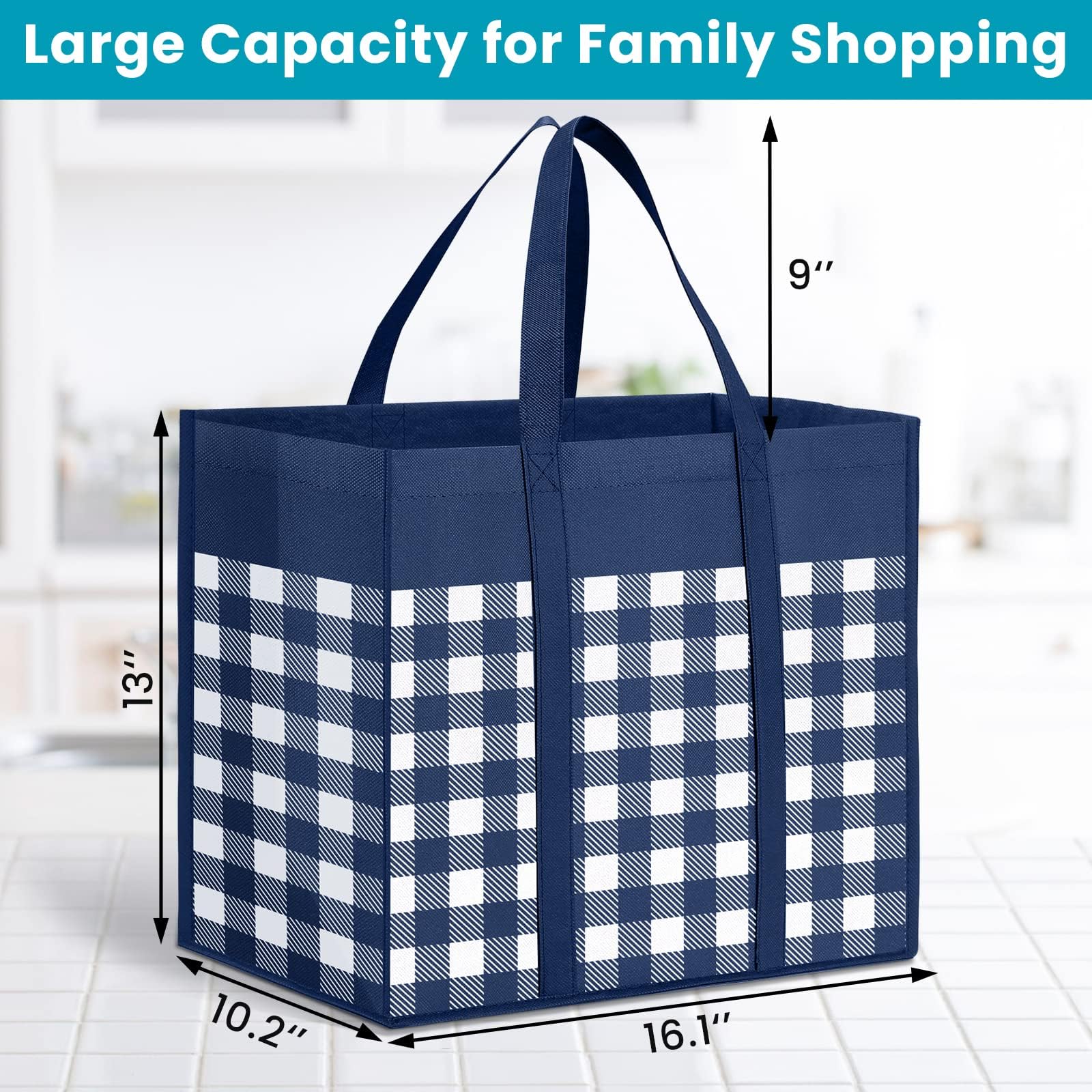 WOWBOX Bolsas de comestibles reutilizables, bolsas de compras plegables y reutilizables, bolsas de almacenamiento a granel para comestibles