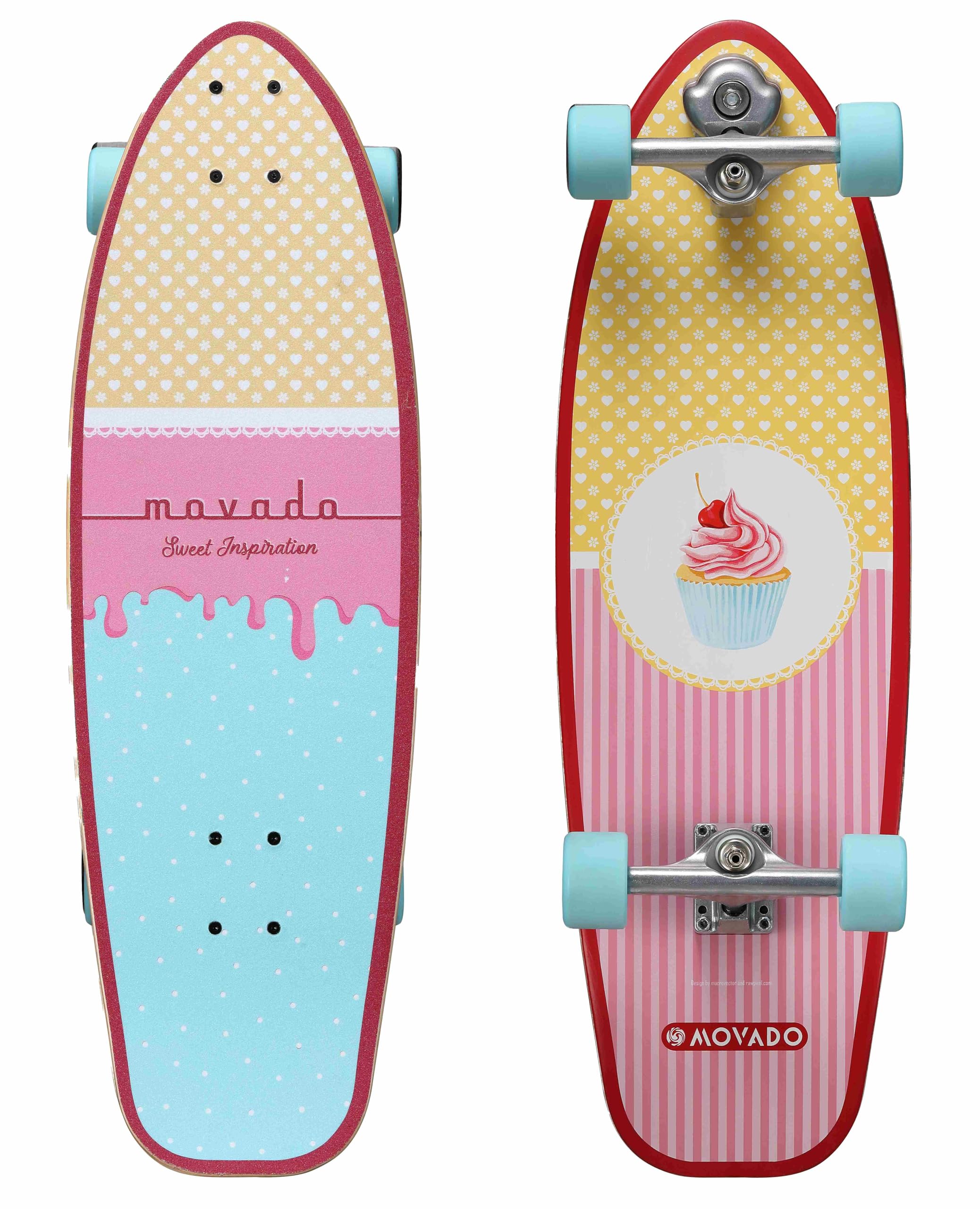 STAR SCOOTER Surf Skateboard Longboard completo Vintage Retro Cruiser 65mm ABEC-​11 Adulto Bambino | Candy