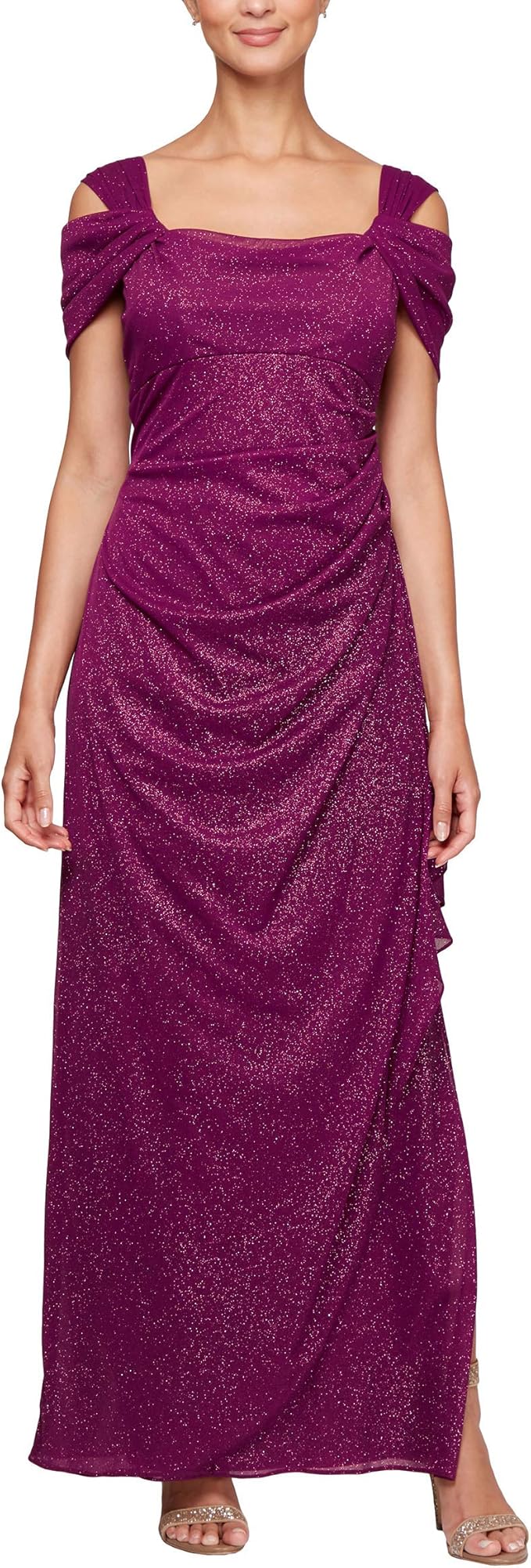 Long Cold Shoulder Dress (Petite 