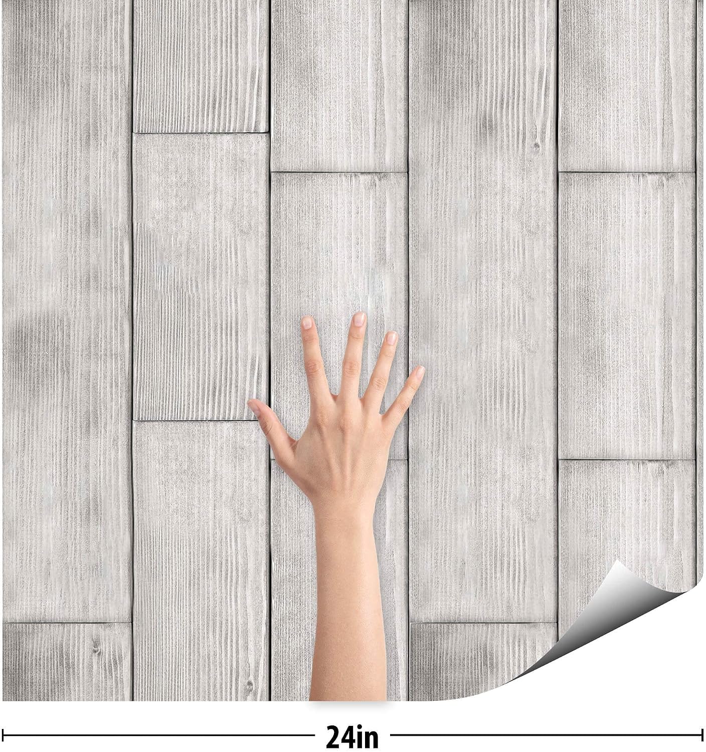 SpeedWallpaper Grey Wood Peel and Stick Removable Wallpaper 5002