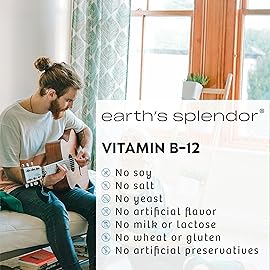 Earth\'s Splendor Energy Supplements, with Vitamin B12, No Artificial Color or Flavor, Gluten Free, Energy Metabolism Support (1000mcg, 400 Tablets)