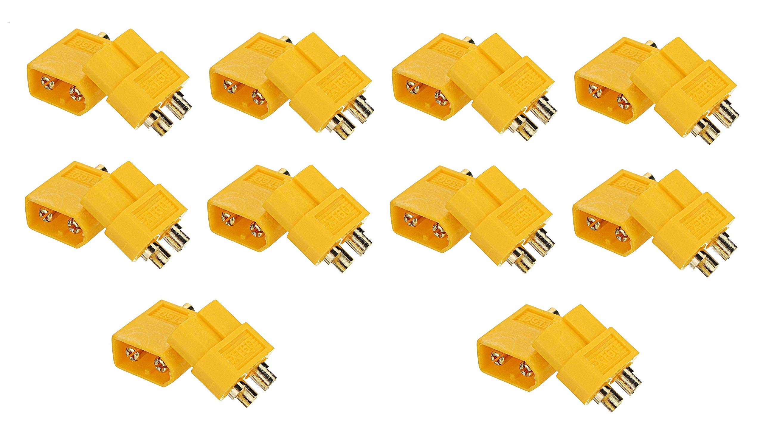 XT60 Connector Male and Female, Suitable for Remote Control Lithium Polymer Battery Power Plug, XT60 Male and Female Bullet Connector Power Connector (10 Pair)