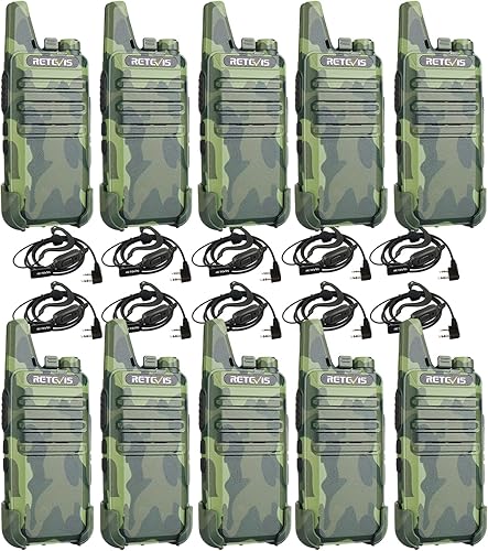 Miniatura 10 de Retevis RT22 Radios de 2 vías Walkie Talkies radio bidireccional recargable de largo alcance 16 canales VOX pequeños auriculares de emergencia de 2