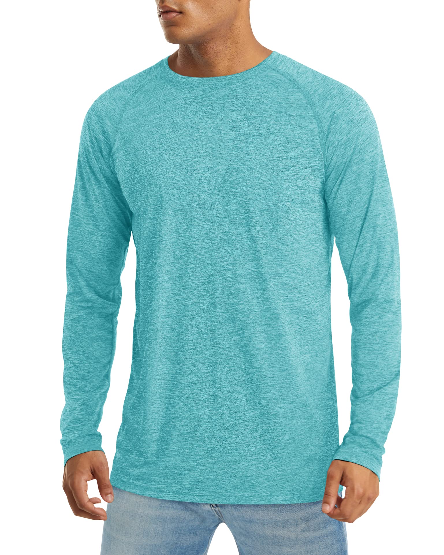 MAGCOMSEN Men's Long Sleeve Shirt Quick Dry UPF 50+ Sun Protection Lightweight T-Shirt Athletic Workout Fishing Tee