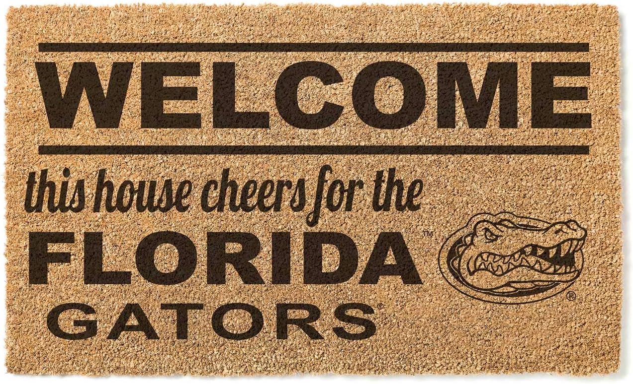 KH Sports Fan Florida Gators Welcome Coir Doormat, 18x30 Inches, Gators Outdoor Rug; Display Your Team Spirit with This Unique Florida Gators Doormat