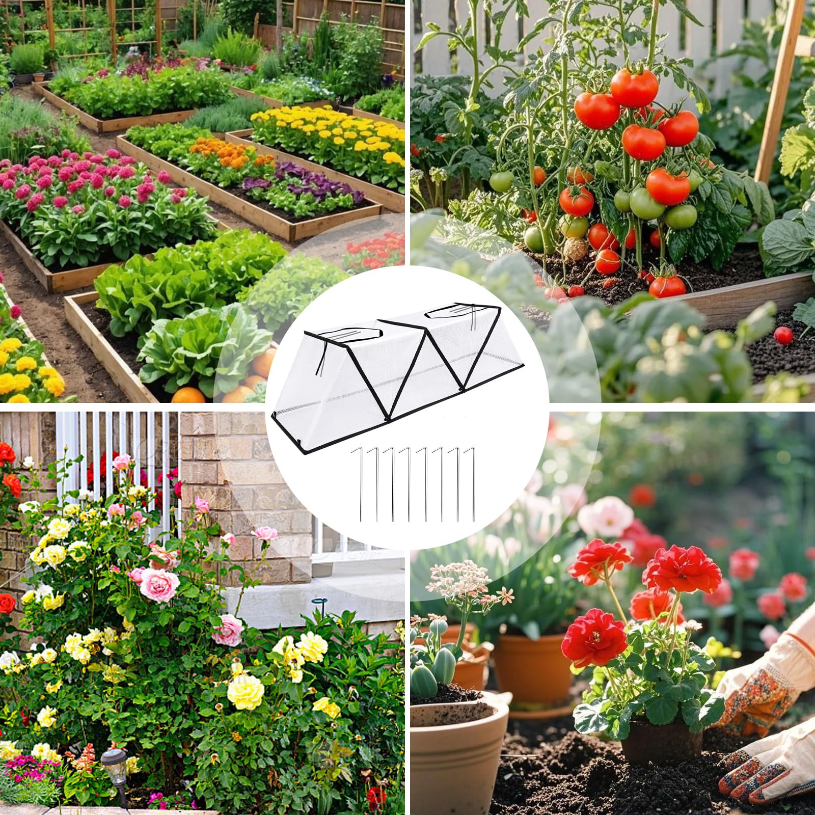 Folienfrühbeet, Faltbare Hochbeetabdeckung für Garten, 120 x 38 x 33cm Pflanzenhüllen für Keimung Sämlingsvermehrung Schutz vor Tieren