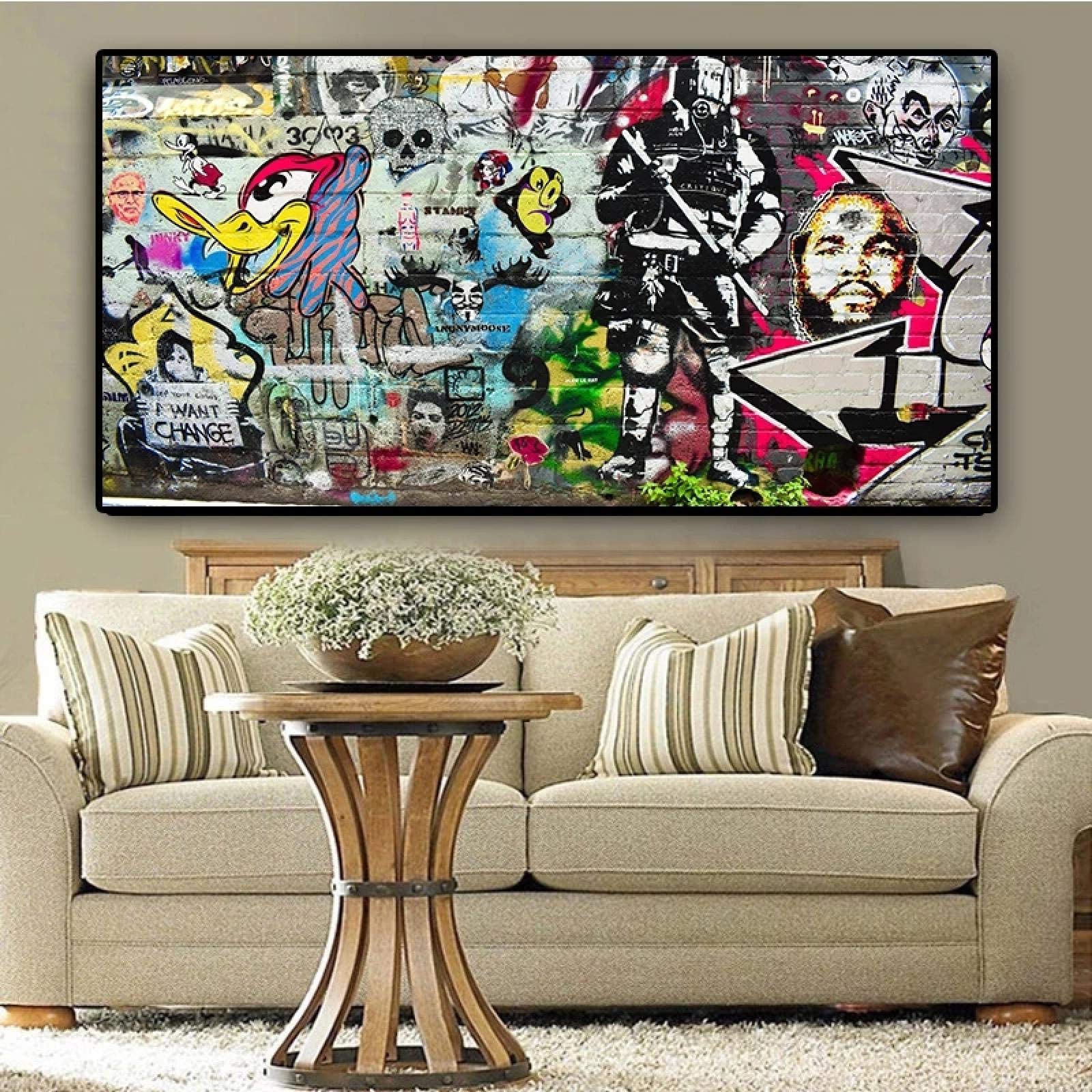 Abstrait Pop Art rue mur Graffiti Art toile peinture affiche et impression Quadro photos pour salon enfants chambre décor 70x140 cm sans cadre