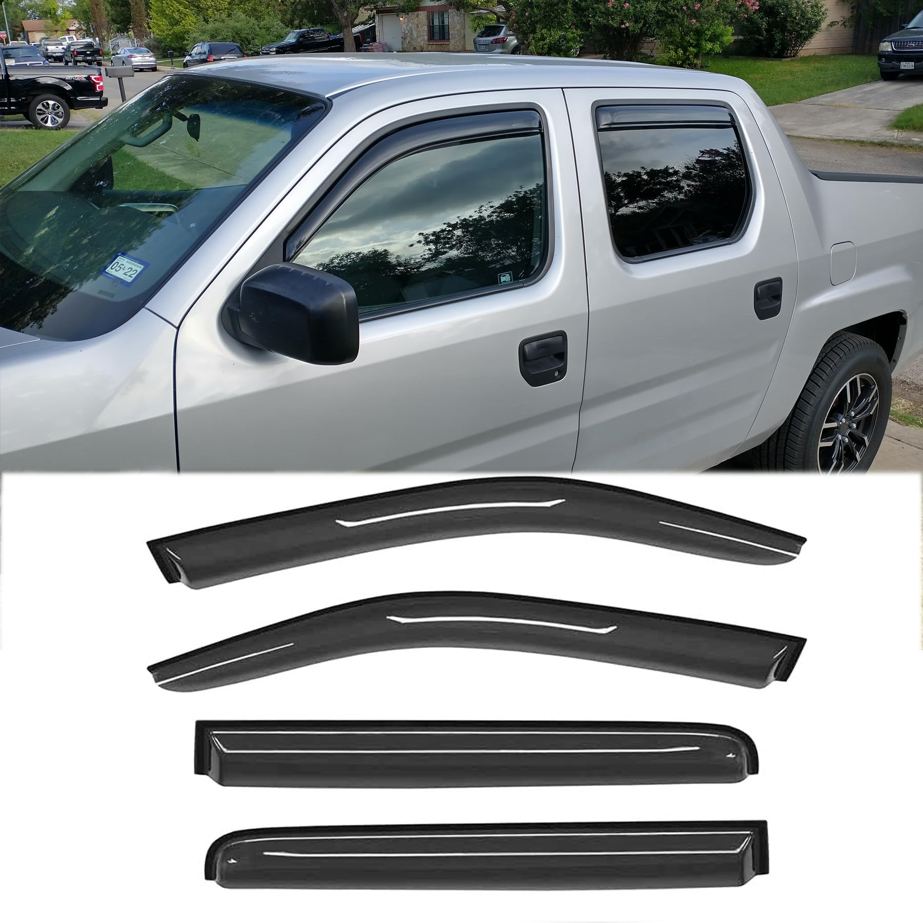 Aazon.co: GHXSport in-Channel Soke Window Visors Deflectors Rain