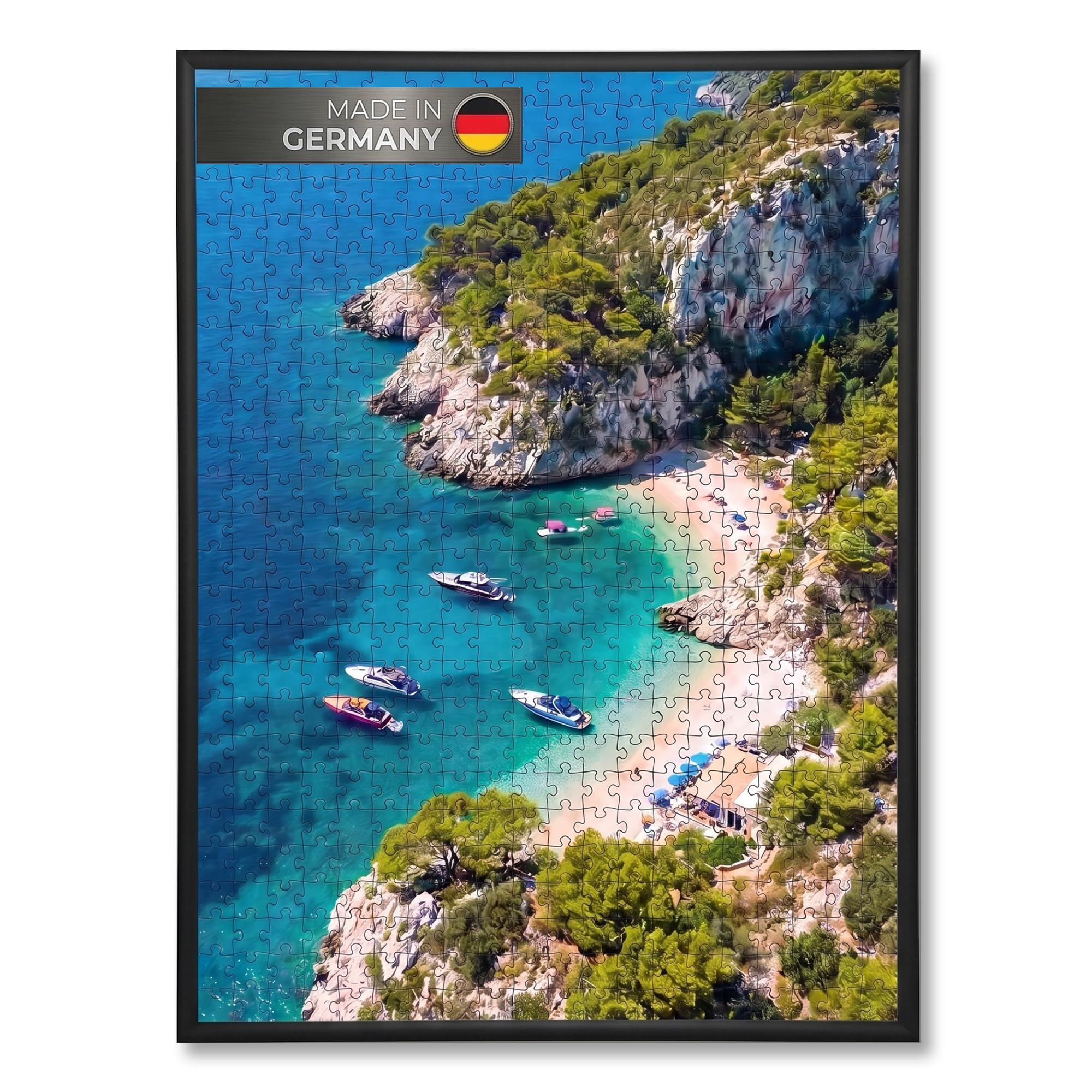 Puzzle Rahmen 50x75 cm in Schwarz Aluminium Profil - Made in Germany - Puzzlerahmen 1000 Teile - 50 x 75 cm - Bilderrahmen für Puzzle 1000 Teile - Aluminiumrahmen