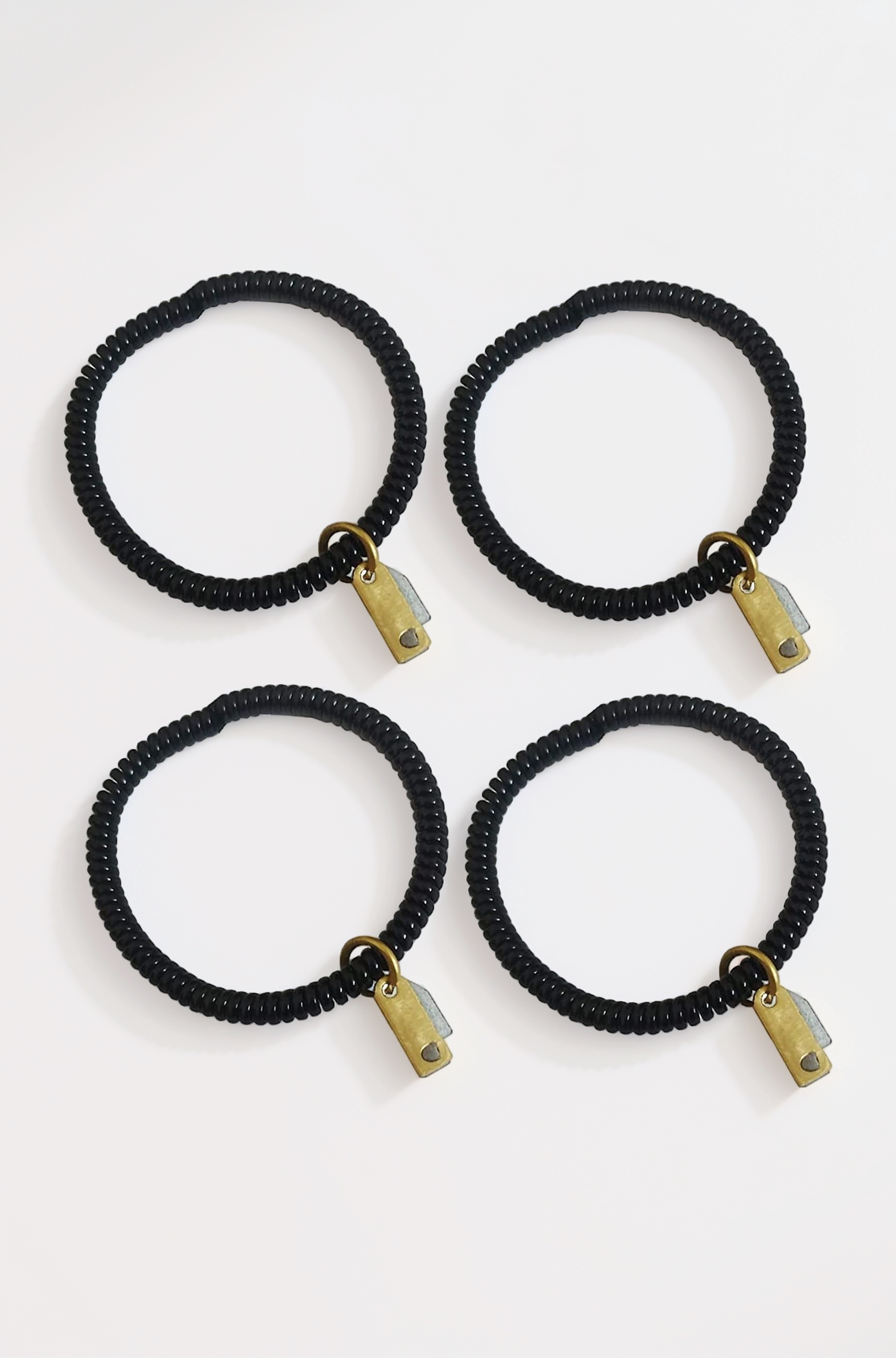 Black Spiral Adjustable Size Good Luck Nazar Chaku/Knife Nazariya Wristband Bracelet for Unisex (4 Pcs)