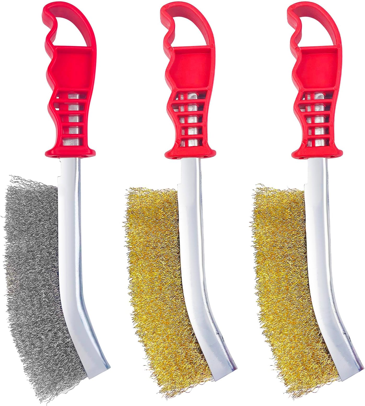 3 Pièces Brosse Metallique A Main, 140mm Brosse Métallique Fil Acier Laitonne Acier Inoxydable Brosse Metalique Pour Enlever La Rouille La Corrosion Et Les Surfaces De Frottement 85430672