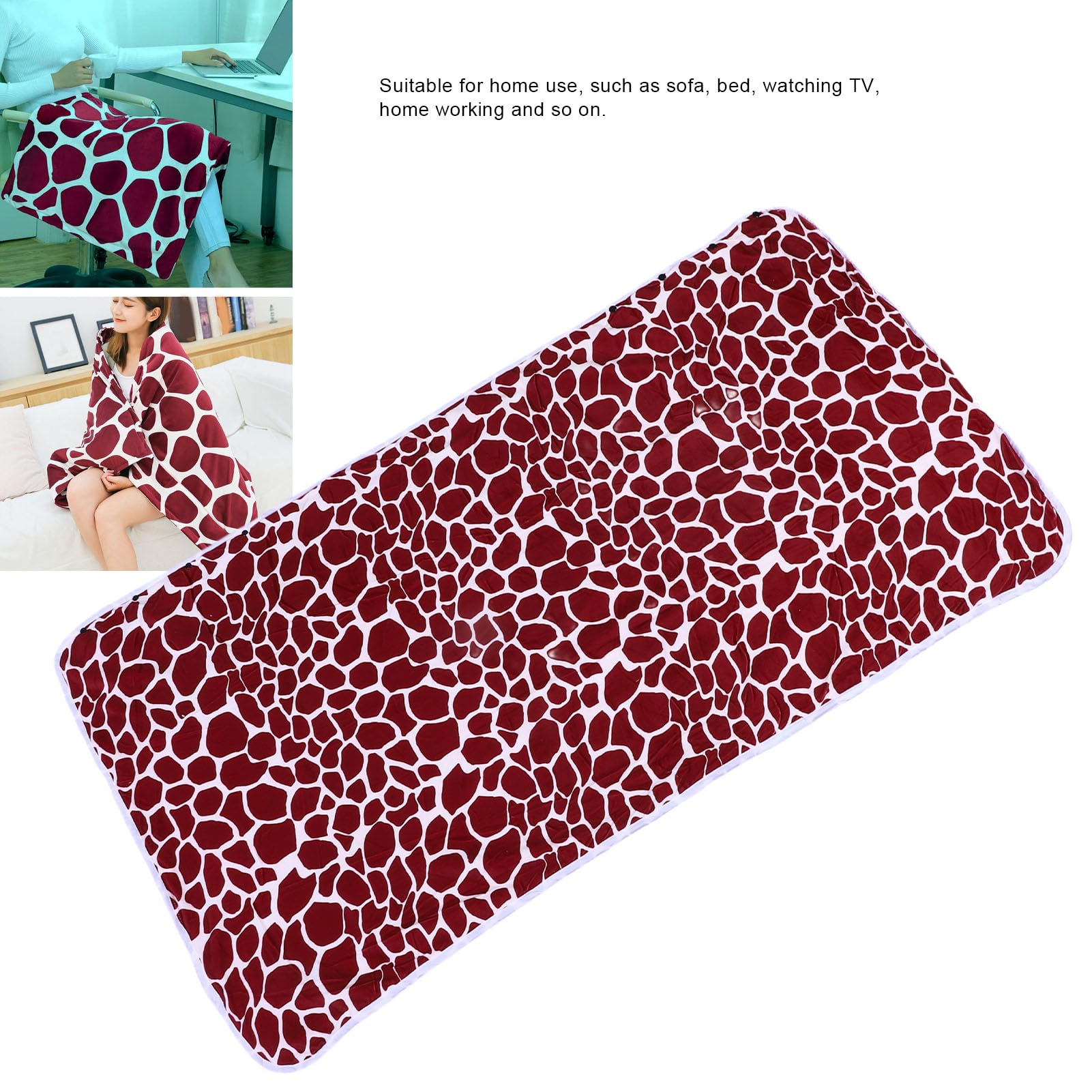 Changor Manta Térmica con Estampado de Jirafa USB, 3 Niveles de Calor, Suave y Acogedora de 59x31,5 Pulgadas