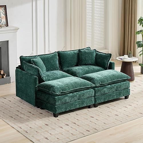 Miniatura 70 de Modernos y acogedores sofás seccionales para sala de estar, cómodos sofás seccionales verdes, sofá para sala de estar, sofás y sofás (negro,