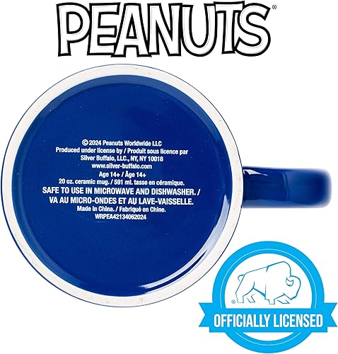 Miniatura 21 de Silver Buffalo Peanuts Snoopy and Woodstock Get Cozy - Taza de cerámica para cámper, 20 onzas