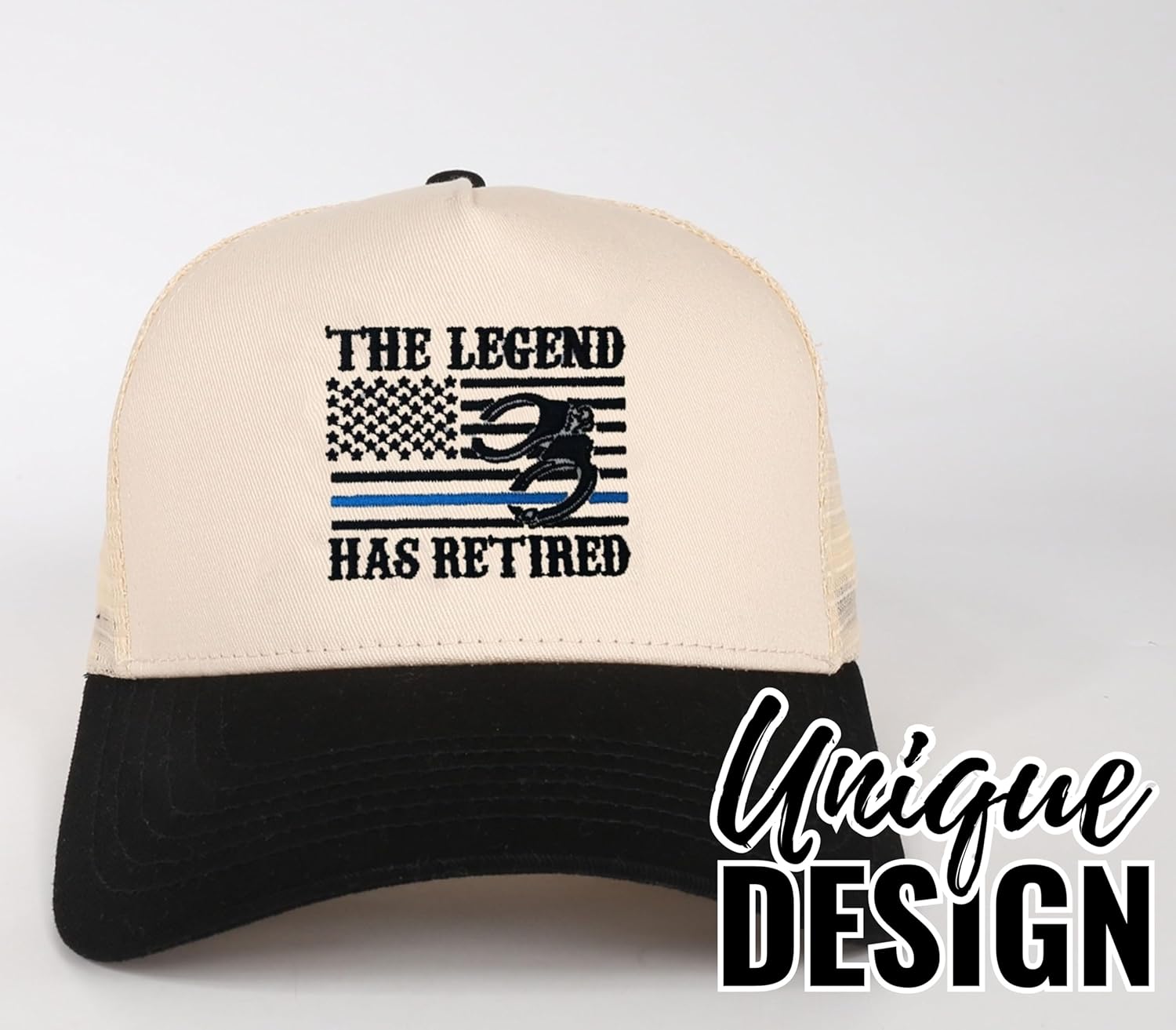 InnoBeta Retirement Gifts Cap for Police Officer, Adjustable Embroidered Trucker Hat, Gifts for Retired Police Officers Men, Law Enforcement, Correctional Officer, Cops Black - Image 6