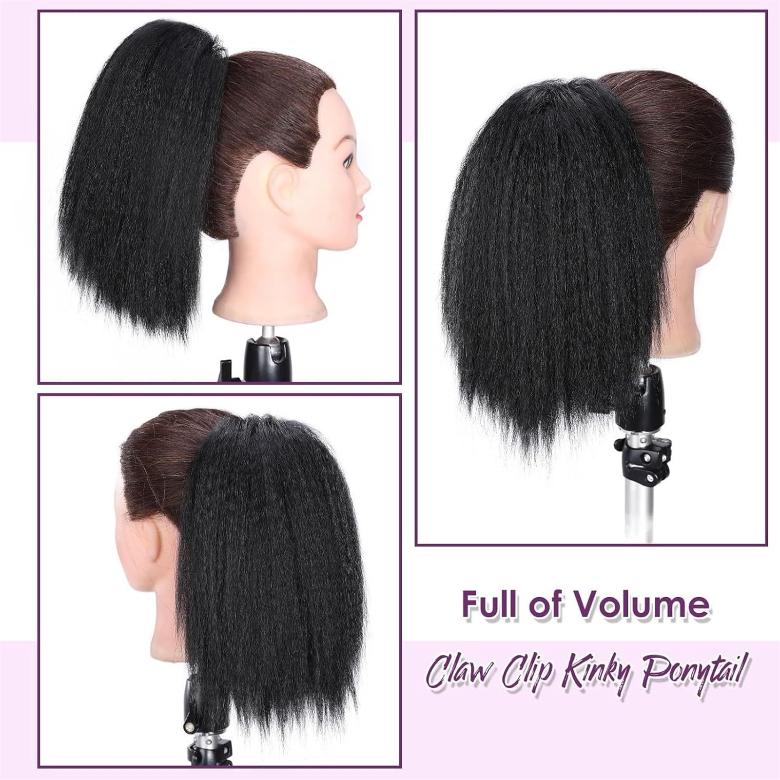 Naturalny Kucyk Afro z doczepianymi warkoczykami z syntetycznych włosów w naturalnym afrykańskim stylu, puszysta, długa ozdoba do włosów Idealny wygląd(#1B,28inches)