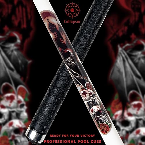 Miniatura 4 de Collapsar CBP Palo de Billar con Estuche Duro 1X1, Punta de 13 mm con Tecnología de Baja Deflexión, Taco de Billar de 58" de 2 Piezas, 19-21 oz,