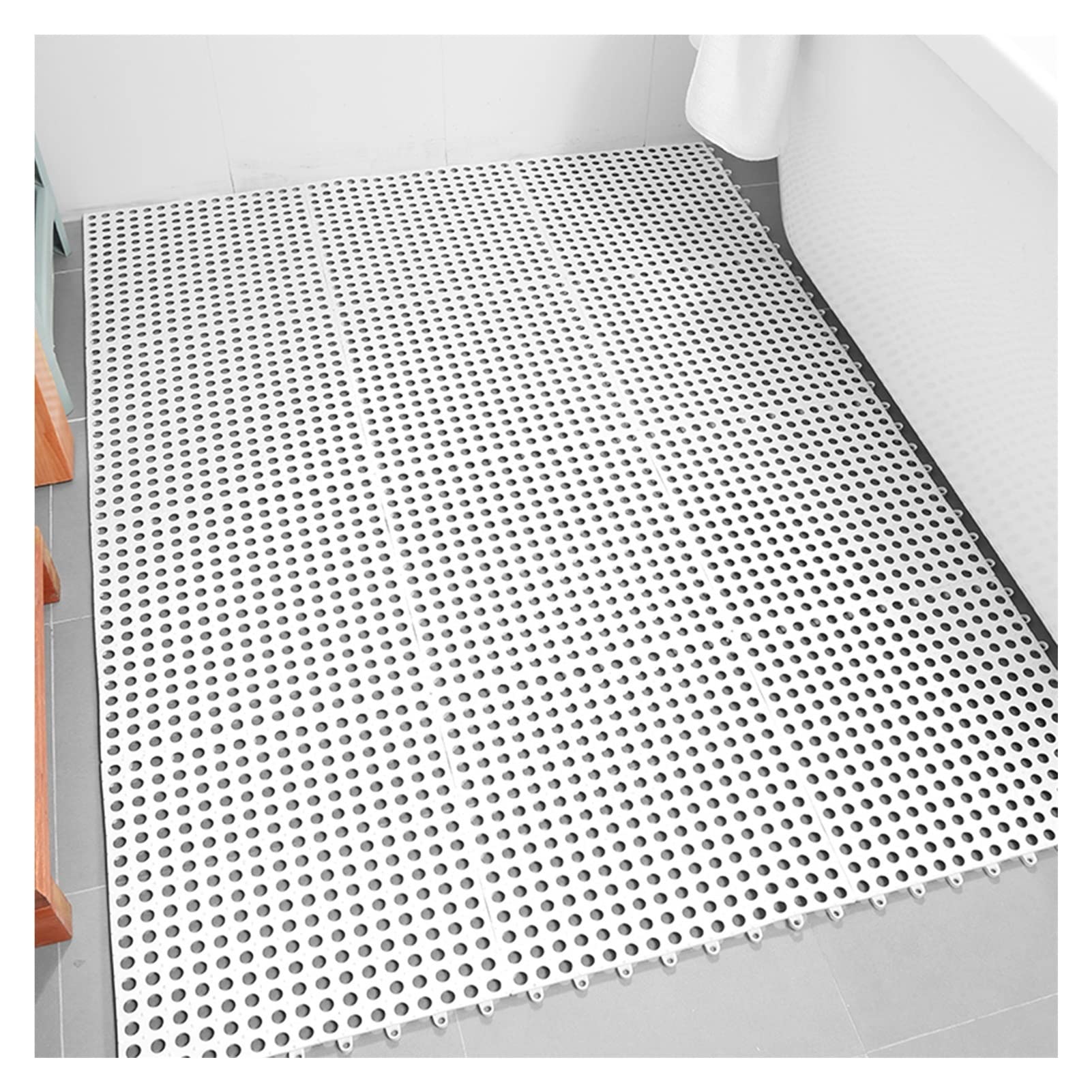 Tapis de salle de bain modulable pour balcon et buanderie