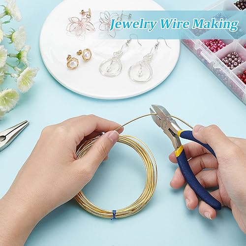 Miniatura 3 de BENECREAT Alambre chapado en oro de 18 quilates de calibre 15, resistente al deslustre, alambre de joyería de latón para abalorios, envoltura de