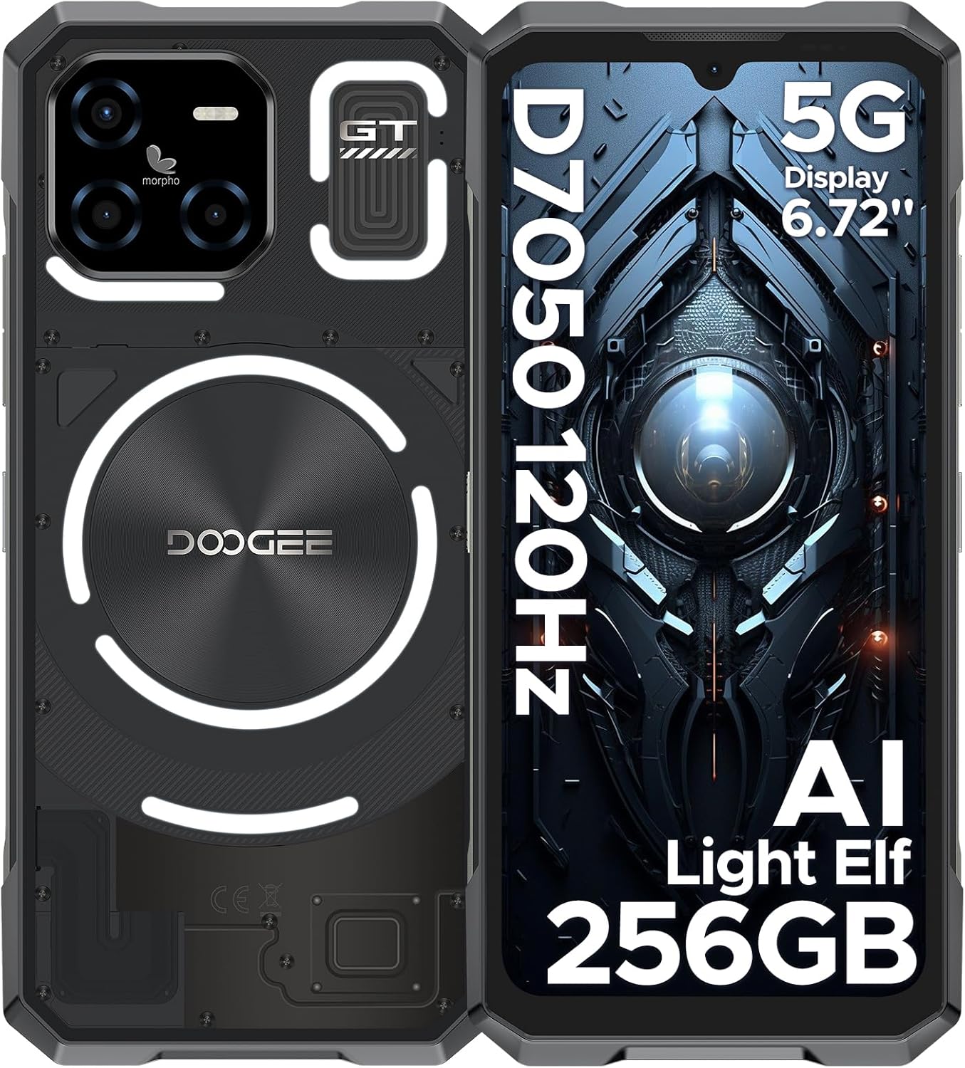 DOOGEE Blade GT(2025) 5G Rugged Phone with LED Light Effect,10.5mm Ultra-Thin,32GB+256GB Android 14 Rugged Cell Phone,Octa Core Gaming Phone,6.72″ FHD+120Hz,48MP+20MP,IP68 Waterproof Phone DOOGEE Blade GT(2025) 5G Rugged Phone with LED Light Effect,10.5mm Ultra-Thin,32GB+256GB Android 14 Rugged Cell Phone,Octa Core Gaming Phone,6.72″ FHD+120Hz,48MP+20MP,IP68 Waterproof Phone