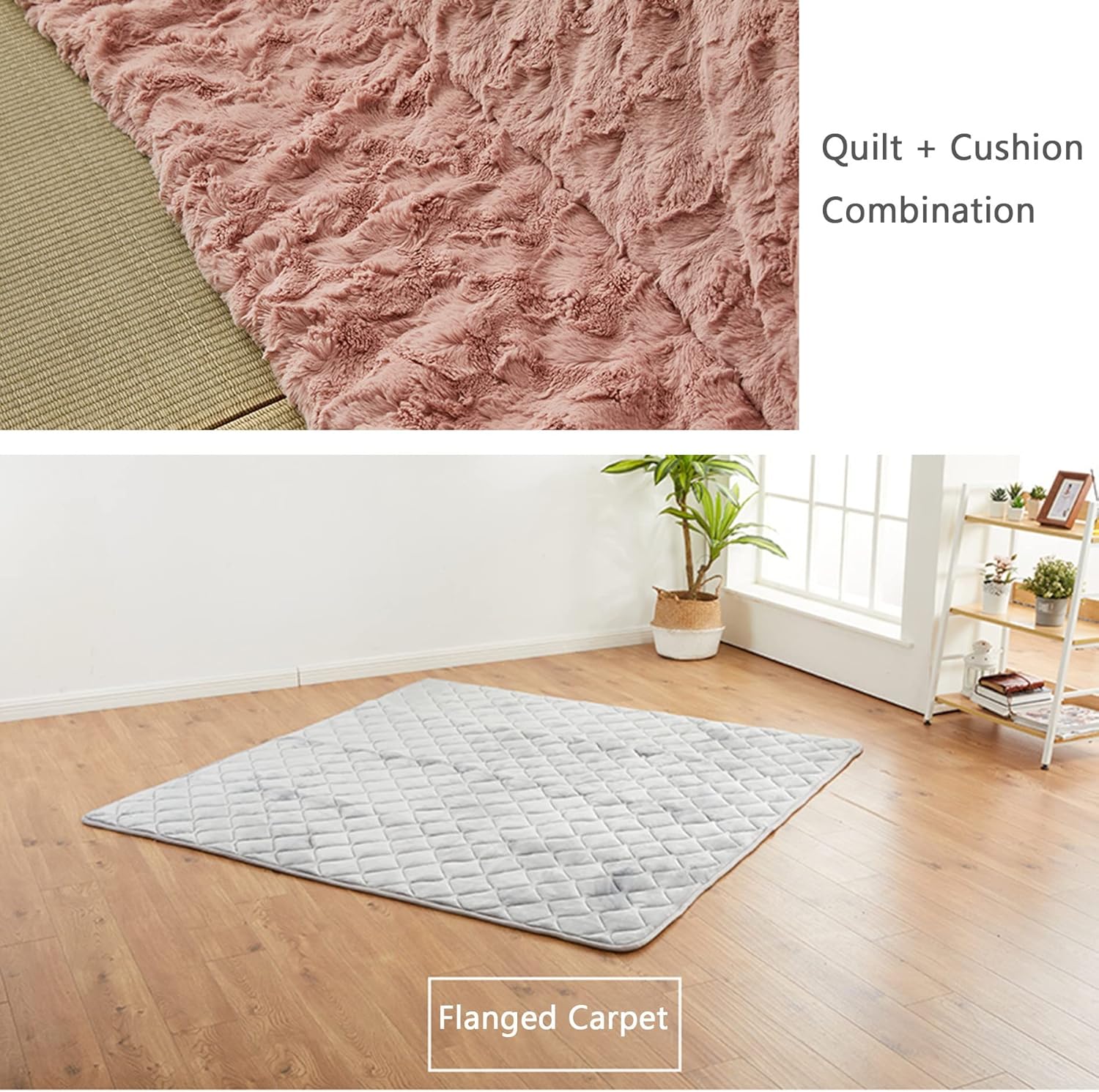 Kotatsu Table with Heater,Japanese Desk Blanket 4 Piece Set,Multifunction Tatami Futon Coffee Tea Laptop Tables,Winter Heated Stove Floor Table,Keep Our Feeties Warm,for Living Room ( Color : Pink , S