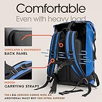Vista 7 de Mochila impermeable Earth Pak - Mochila de senderismo resistente - Bolsa con cierre enrollable - Bolsa seca acolchada con carcasa impermeable