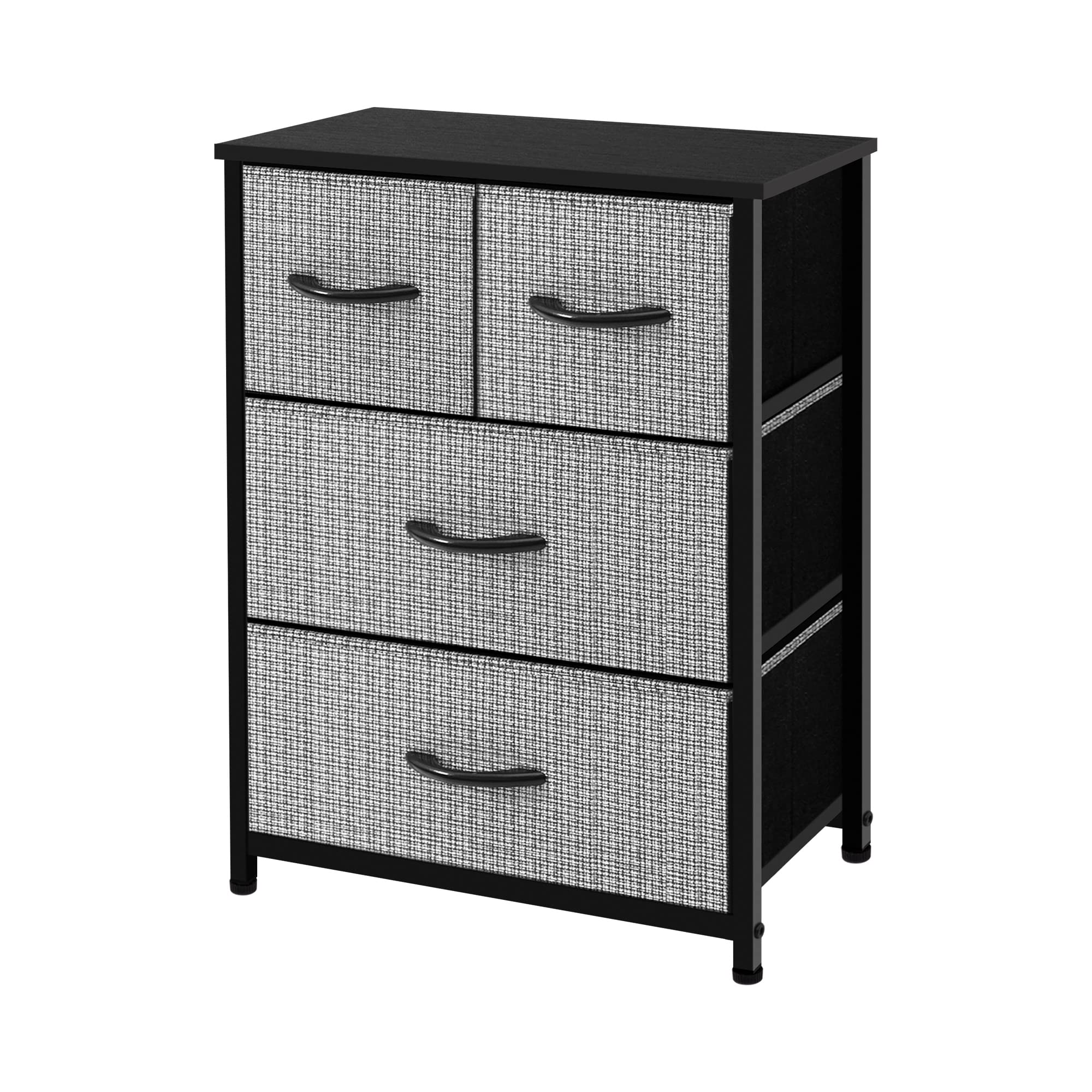 AZL1 Life Concept Dresser Storage Furniture Organizer-Large Standing Chest for Bedroom, Office, Entryway, Living Room and Closet-4 Removable Fabric Drawers, Black and White