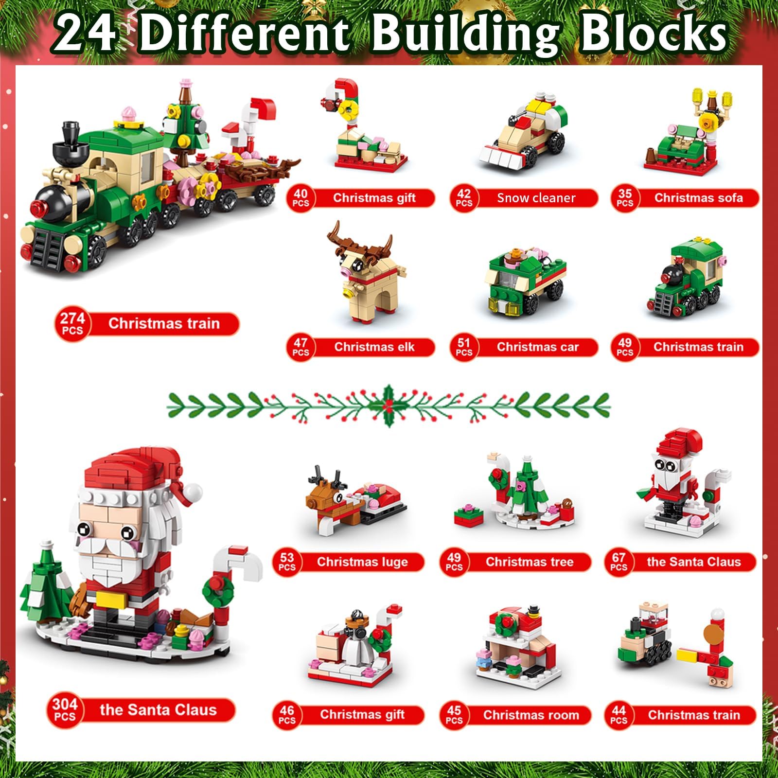 Advent Calendar 2026 with Building Blocks for Kids 24 Days Christmas Countdown Calendar Building Blocks Toys for Boys Girls Toddler Xmas Stocking Stuffers Holiday Gifts - Image 3