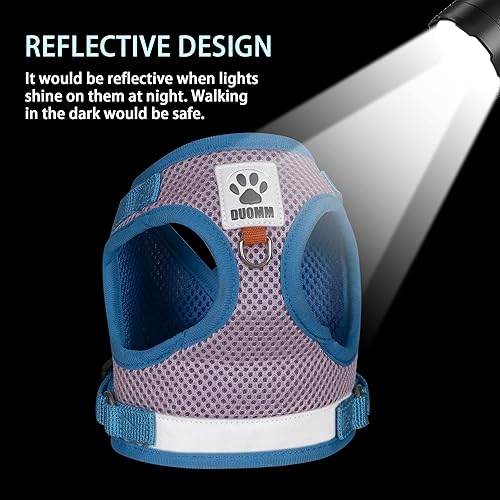 Miniatura 6 de FOZZA Juego de arnés y correa para perro sin tirones, arnés reflectante ajustable para cachorros con malla transpirable, arnés chaleco para perros y