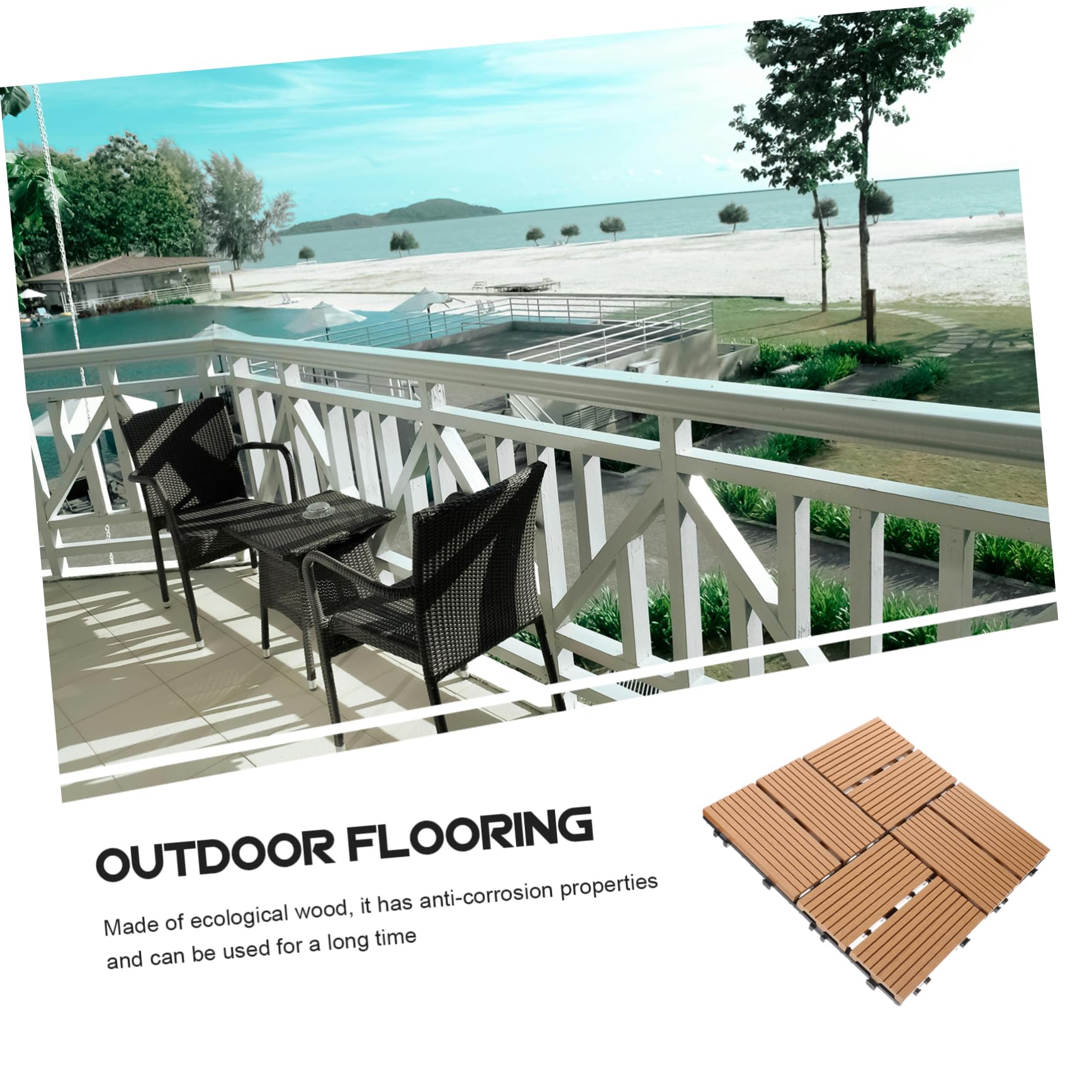Piastrella Interlocking in Legno Composito Decking per Esterni