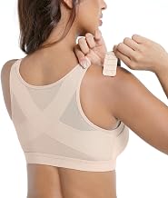 Women's Front Closure Bra Full Coverage Posture Wirefree Non Padded | X-Back Support, Everyday Bras, Adjustable Straps, All Day Comfort