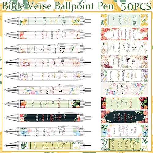 Miniatura 4 de Yeaqee El juego de 200 piezas de regalos bíblicos incluye 50 marcadores de versículos de la Biblia, marcadores de libros cristianos, 50 bolígrafos