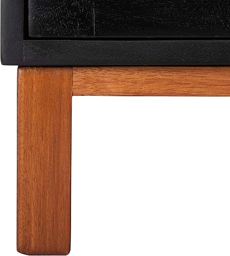 Miniatura 8 de Safavieh Home Collection Erica - Mesita de noche de ratán negro y natural con 2 cajones