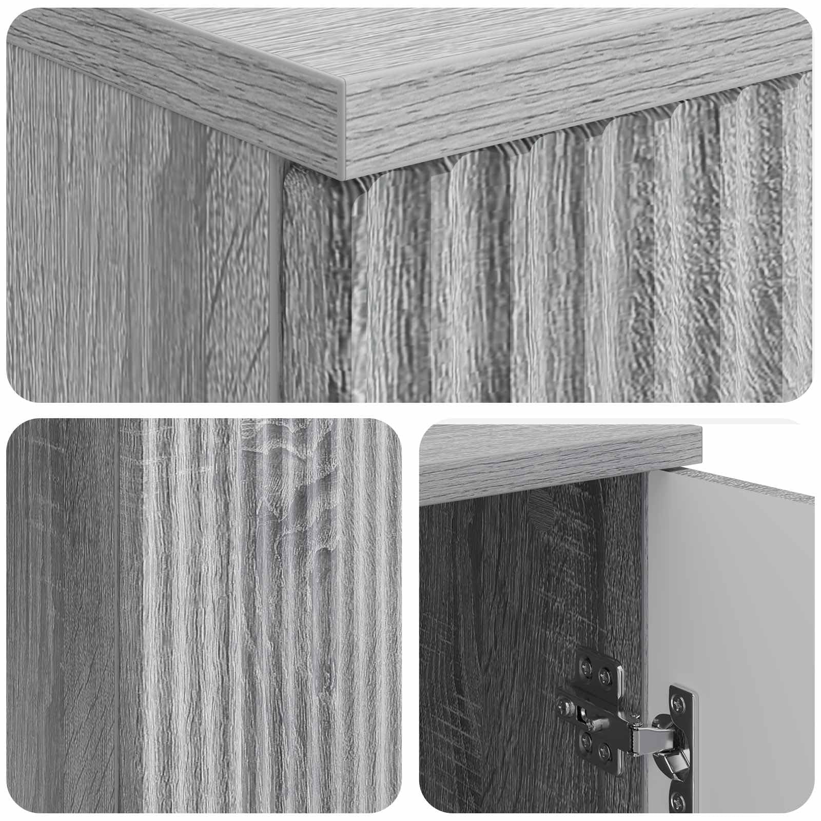 Scrivania grigio sonoma in legno ingegnerizzato 142,5 x 50 x 75 cm con ripiani e porte per studio ufficio casa smartworking postazione lavoro computer gaming