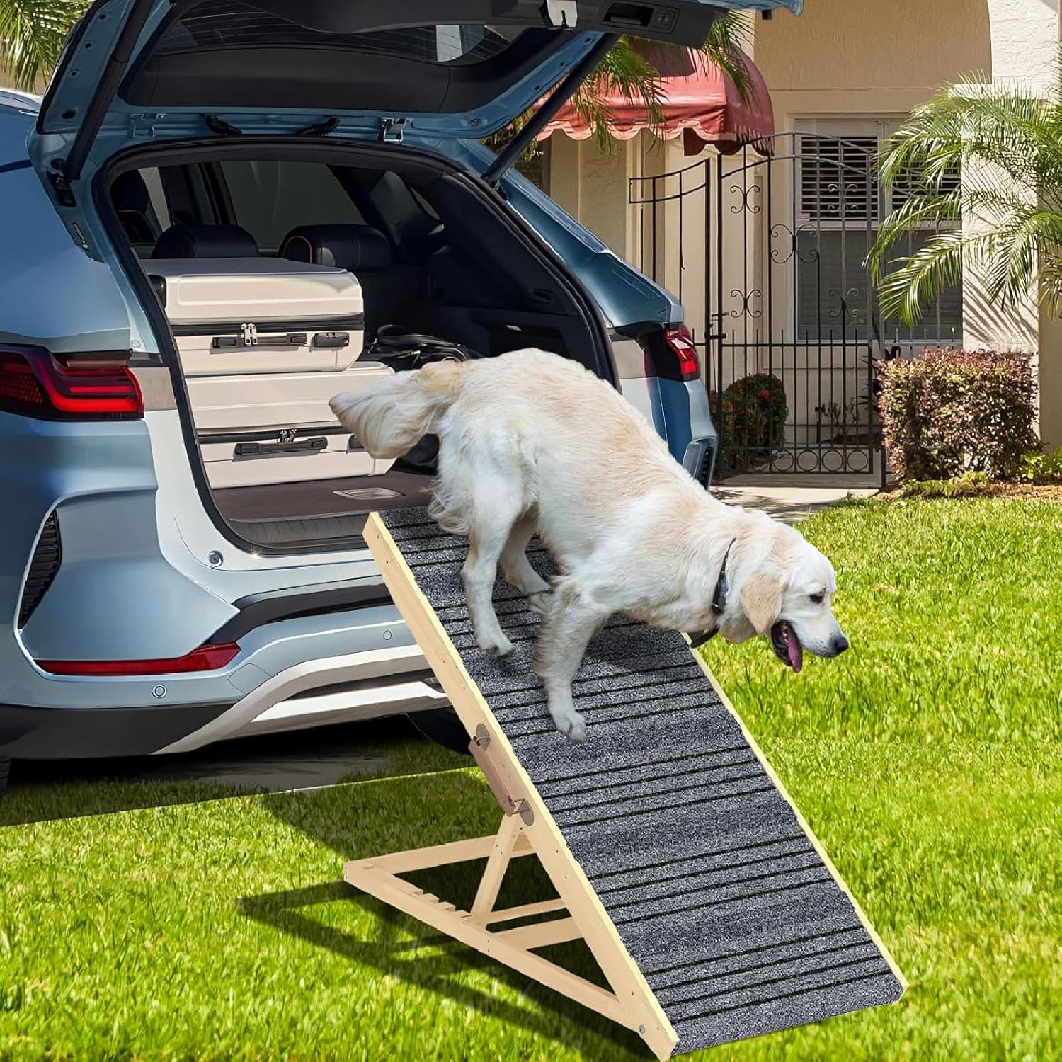 Dog Ramp, for High Bed, Couch, Car, Pet Ramps, Pet Steps Large with High Traction Mat & Safety Side Rails for Small Medium Large Older Pets, up to 250 lbs