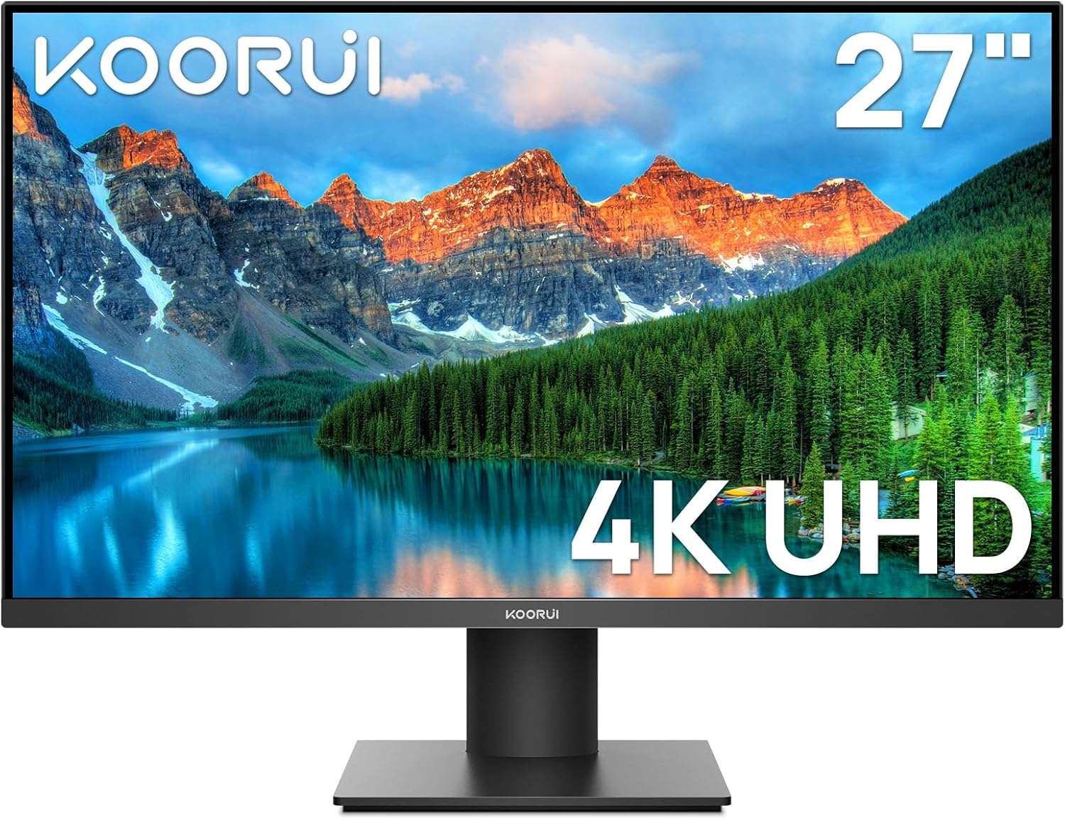 KOORUI 27 Inch 4K Monitor, UHD(3840 x 2160) IPS Computer Monitors, HDR10, 90% DCI-P3, Frameless, 2X HDMI 2.0 & DisplayPort 1.4, VESA Mountable, Eye Care, N07