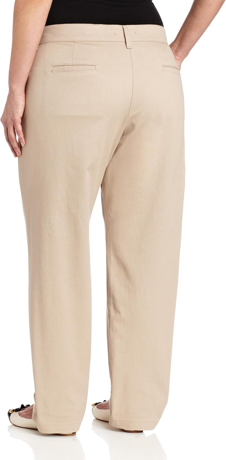 LEE Women's Plus-Size Relaxed Fit Plain Front Straight-Leg Pant