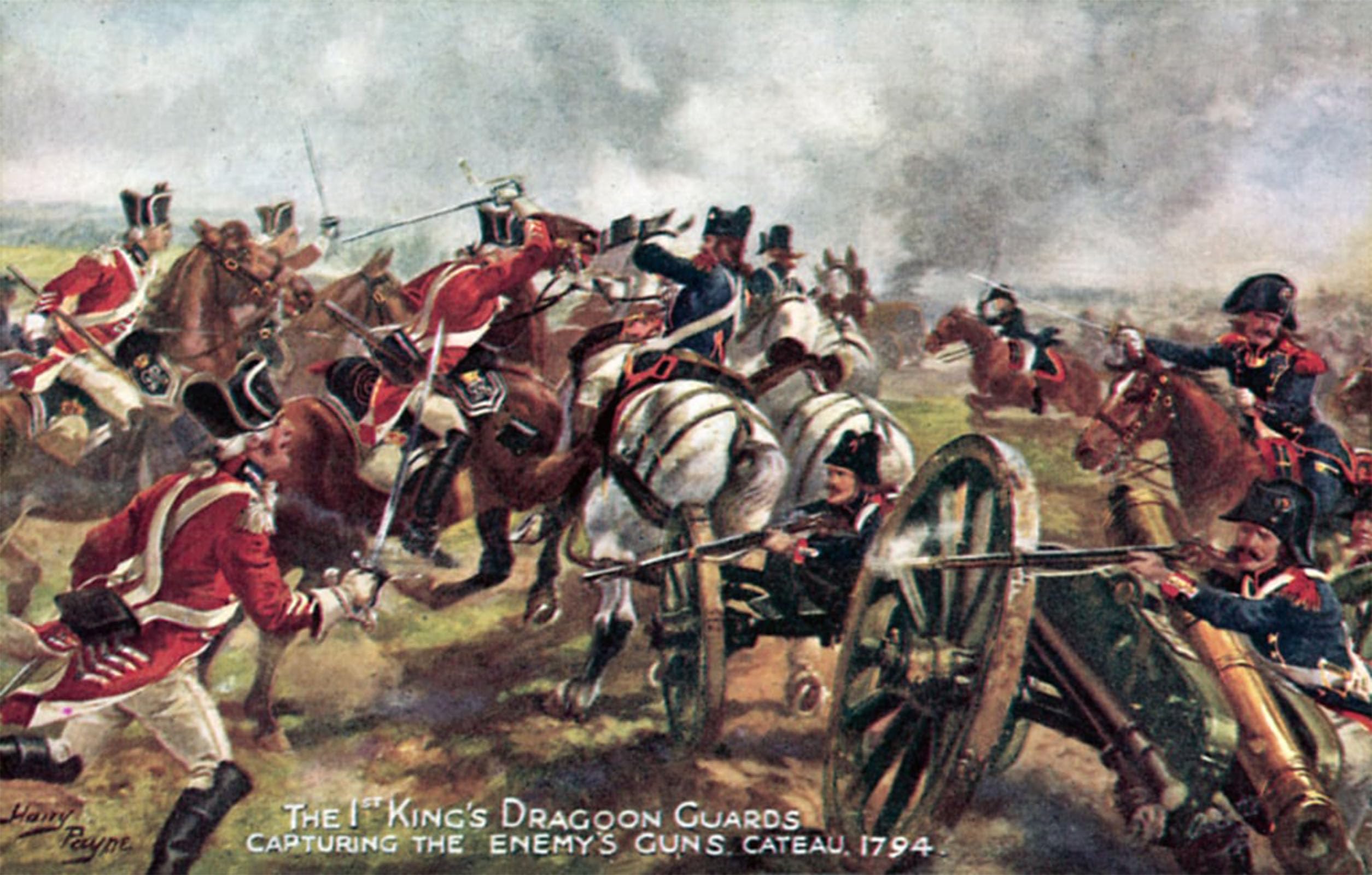 SERENDIPITP Abstract Painting Mural Print Picture Wall Decor Painting the Kings Dragoon Guards by Henry A. Payne Vintage Wall Artwork for Home Decor 60x90cm
