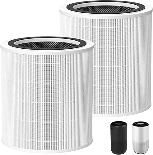 2 Pack Core 400S Replacement Filter for LEVOIT Core 400S Smart WiFi Air Purifier, Core 400S-RF Activated Carbon Filter, LRF-C401S-WUS, White