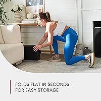 Vista 8 de Finer Form - Banco plano plegable de calidad de gimnasio para entrenamiento con pesas multiusos y ejercicios abdominales, tabla de entrenamiento