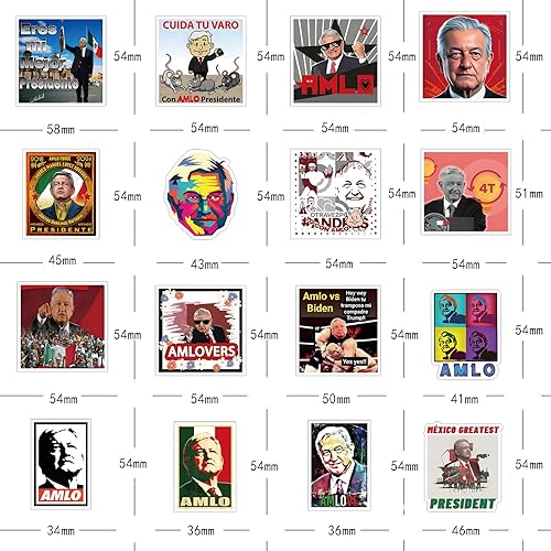 Miniatura 2 de AMLO 51 calcomanías de soporte para mapa de bandera mexicana del mejor presidente del mundo, Andrés Manuel López Obrador, calcomanía para laptop,